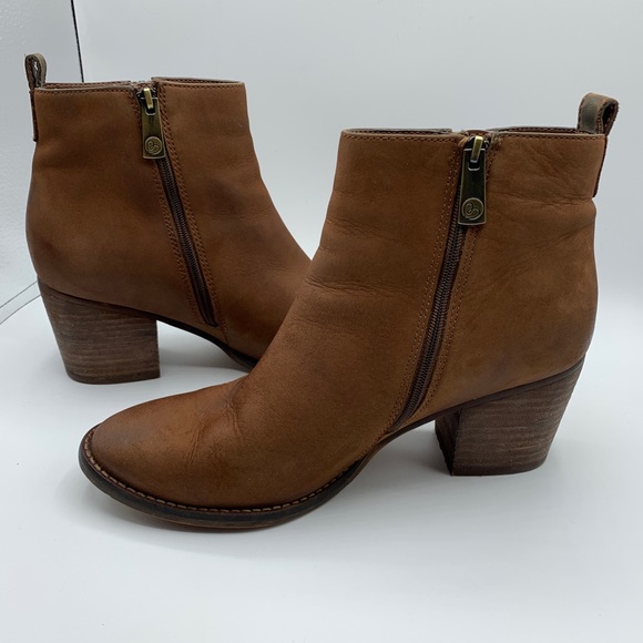 Blondo Vegas Waterproof Booties Cognac Dual Zip